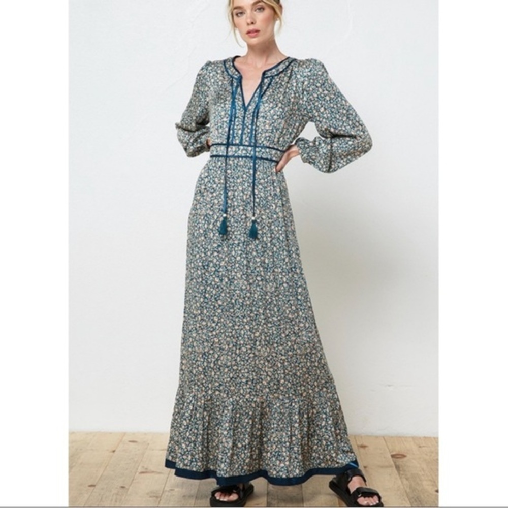 LAST ONE☝️Stretch Satin Printed Maxi Dress